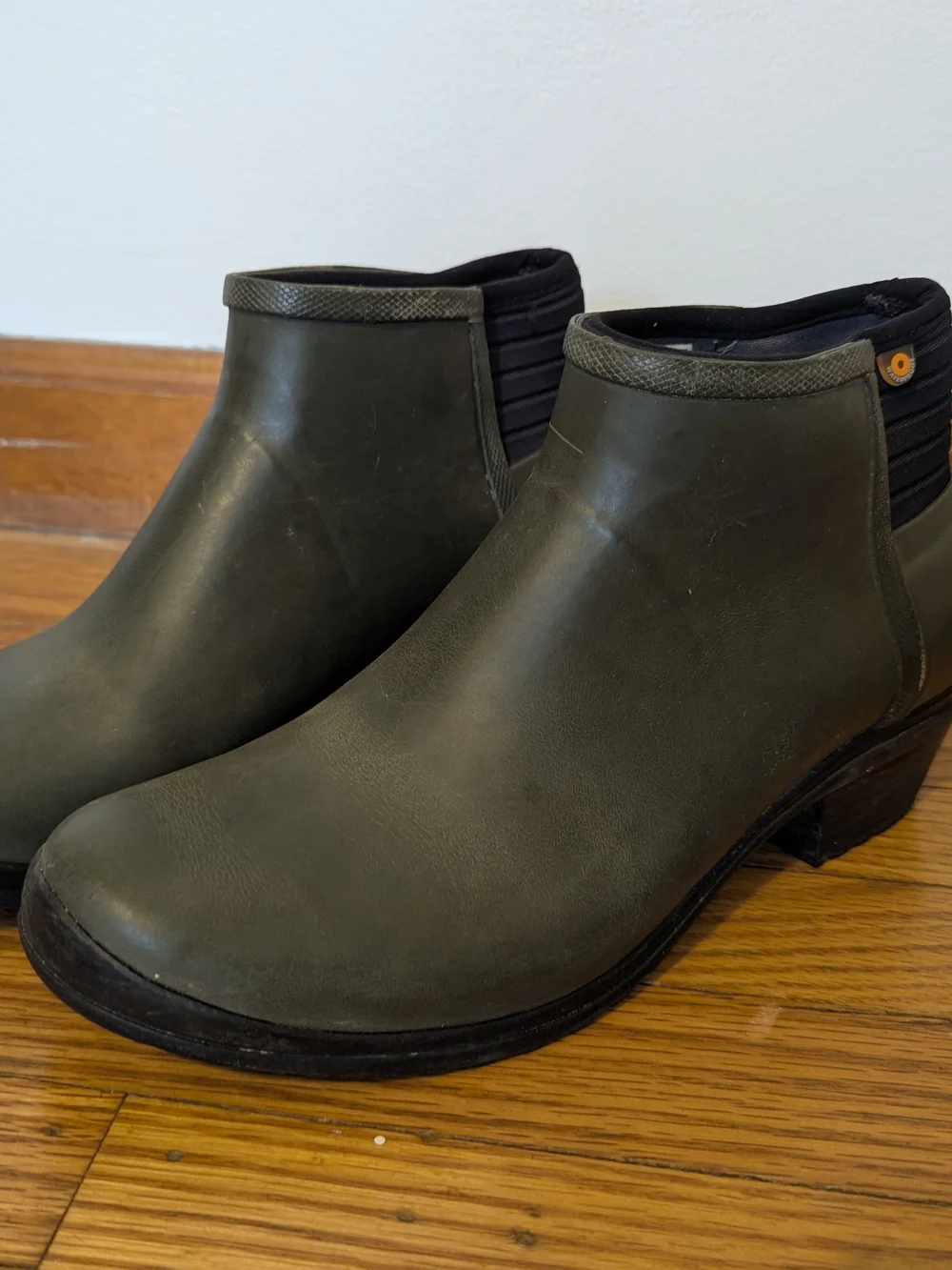 Women's Olive Green Waterproof Ankle Rain Boots